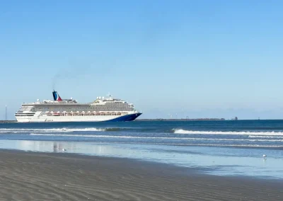Cruise Ship Departing Cape Canaveral Port In Florida